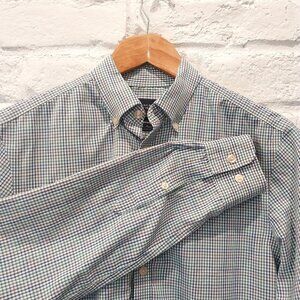 Charles Tyrwhitt Shirt Mens Small Blue Green Check Extra Slim Fit Non Iron. Dama